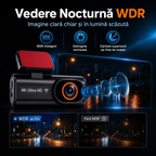 Cameră Auto 4K Ultra HD ProDrive cu WiFi 5.8GHz, GPS Opțional și Monitorizare Parcare 24H