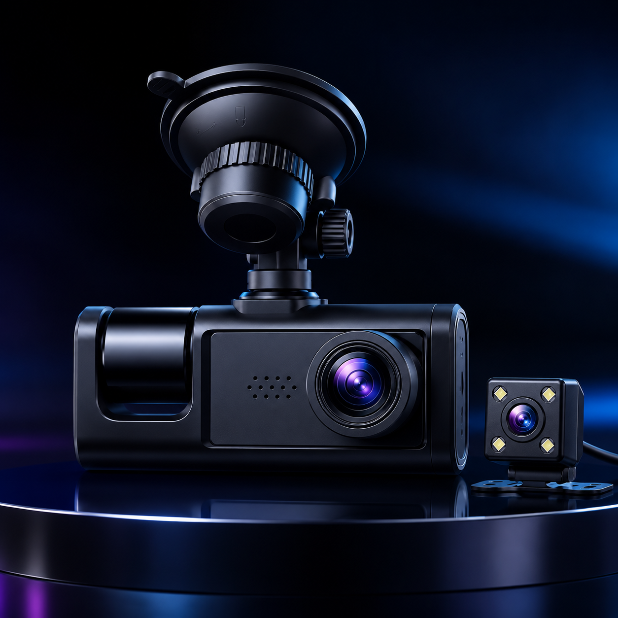 Cameră Auto Față-Spate HD 1080P cu 3 Obiective și Marșarier