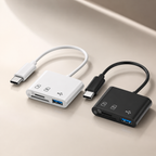 Cititor Carduri 4 în 1 USB-C pentru Telefon, Laptop și Cameră Foto