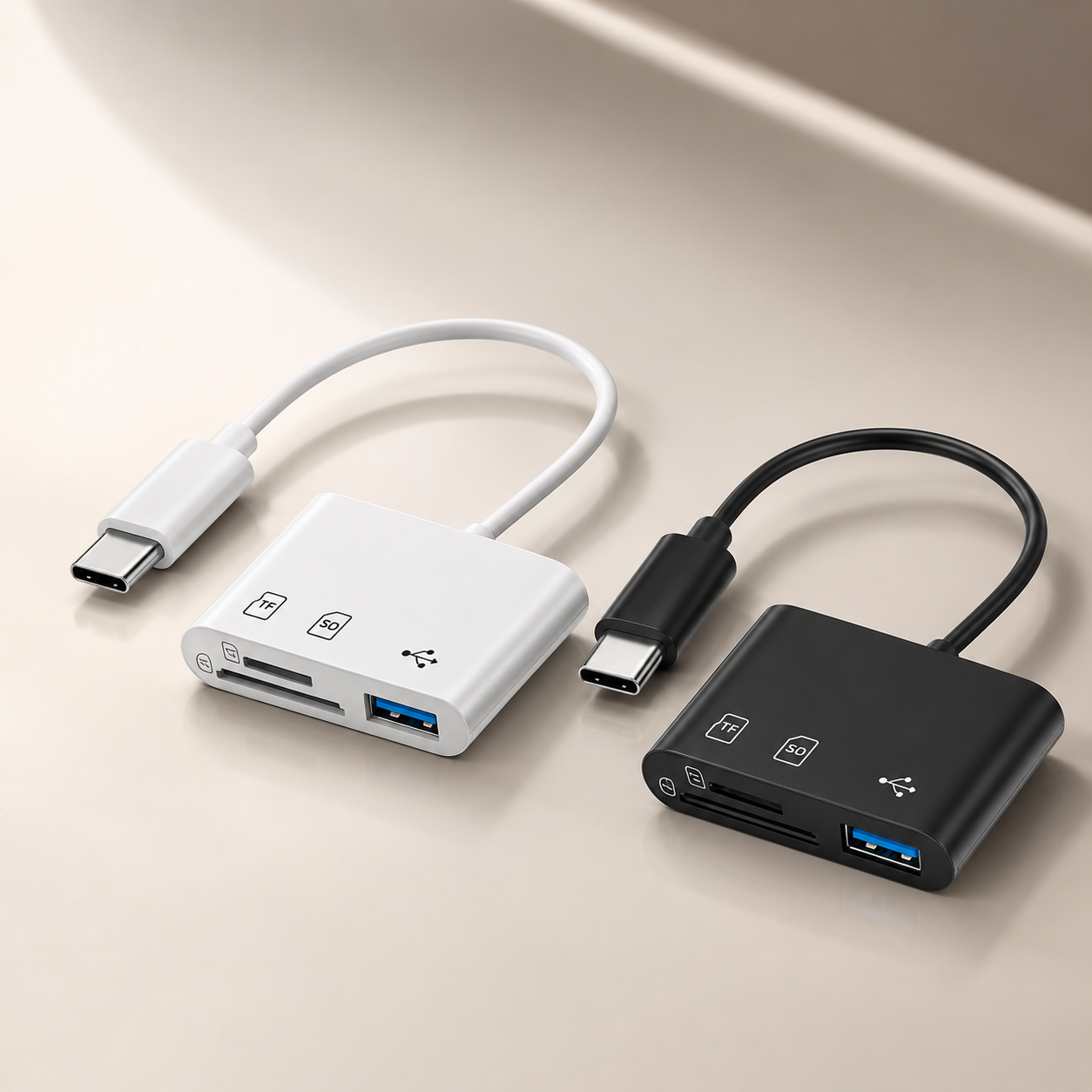 Cititor Carduri 4 în 1 USB-C pentru Telefon, Laptop și Cameră Foto