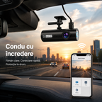 RoadGuard Vision Pro – Cameră Auto Dash Cam Full HD 1080P cu WiFi și Înregistrare în Buclă