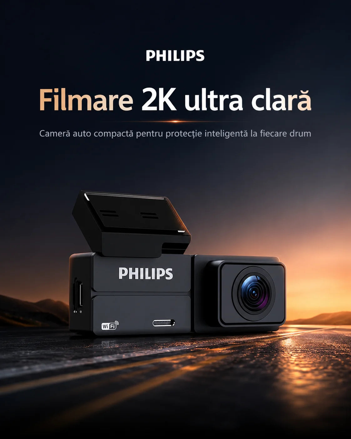 Philips 2K Ultra HD – Wi-Fi, Aplicație Mobilă și Monitorizare Parcare