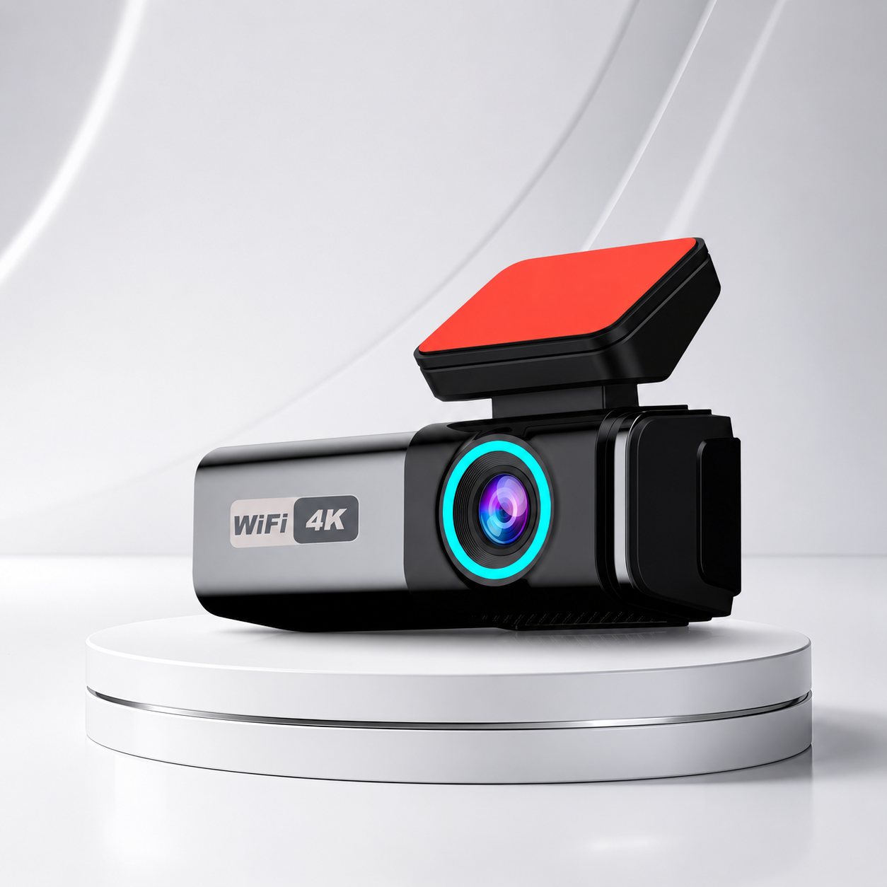 Cameră Auto Duală QOZ, 4K Față + 1080P Spate, Wi-Fi și Aplicație Mobilă, Vedere Nocturnă F2.0, Unghi 140°, Senzor G, Înregistrare în Buclă și Mod Parcare