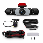 RoadGuard 4X Vision – Cameră Auto 4 Canale Full HD, componente inclusă pentru instalare și monitorizare.