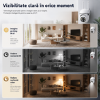 2 CAMERE de Supraveghere WiFi SmartView 1080P cu Vedere Nocturnă Color și Audio Bidirecțional