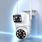 Cameră de Supraveghere Exterior 2K HD cu Lentilă Dublă, WiFi 2.4/5GHz, Rotire Pan-Tilt, Vedere Nocturnă, Detectare Mișcare și Audio Bidirecțional