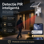 Cameră de Supraveghere Solară WiFi pentru Exterior 1080P HD – Monitorizare Inteligentă, Vedere Nocturnă, Audio Bidirecțional, Detectare Mișcare și Control din Aplicație