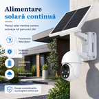 Cameră de Supraveghere Solară WiFi pentru Exterior 1080P HD – Monitorizare Inteligentă, Vedere Nocturnă, Audio Bidirecțional, Detectare Mișcare și Control din Aplicație