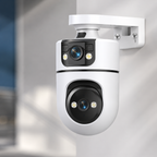 Cameră de Supraveghere Exterior WiFi cu Lentilă Dublă, PTZ 355°, Vedere Nocturnă Color, Detectare Mișcare AI și Audio Bidirecțional