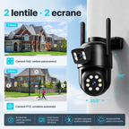 Cameră de Supraveghere Exterior Dual Lens 5G SmartGuard cu AI Detect și Vedere Nocturnă Color