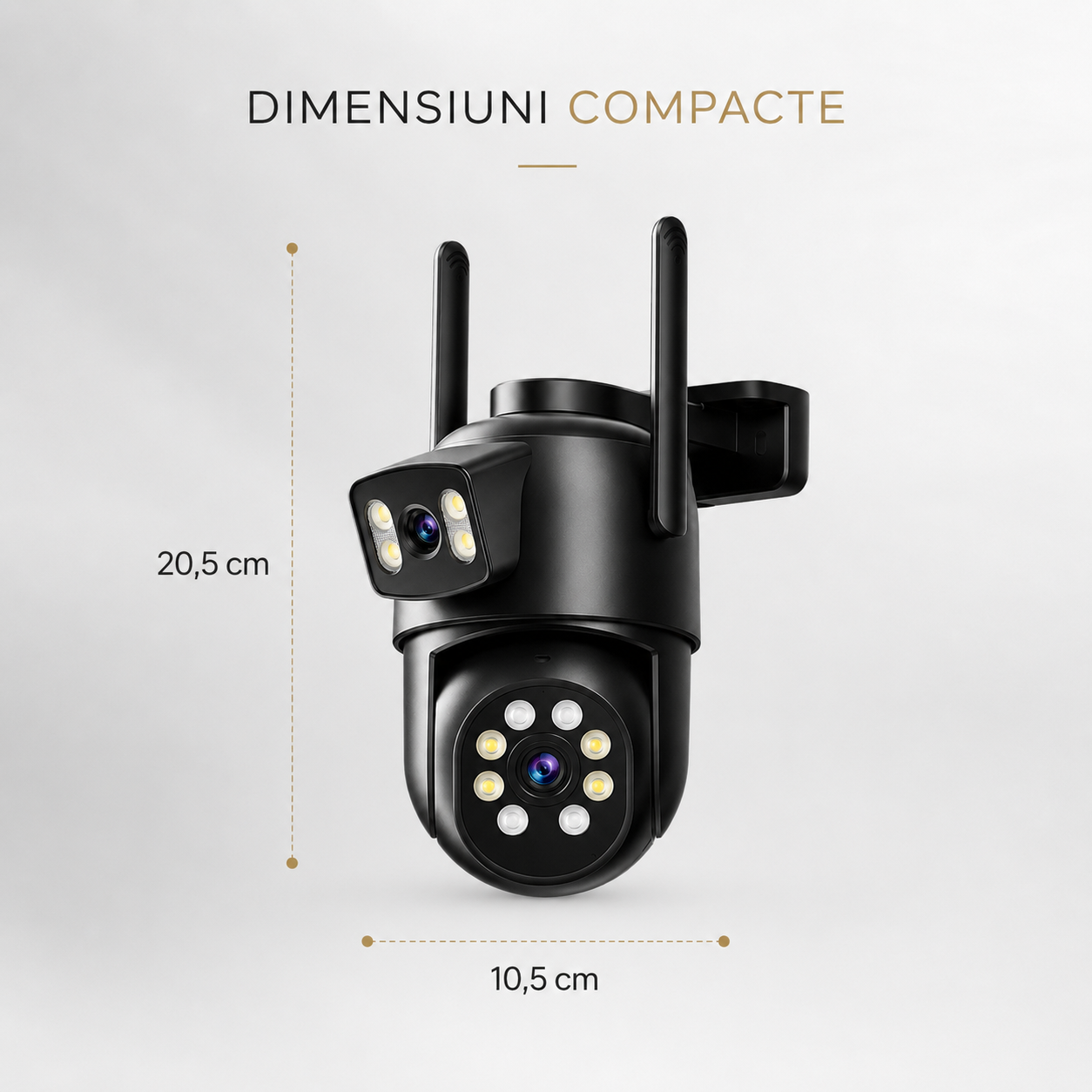 Cameră de Supraveghere Exterior Dual Lens 5G SmartGuard cu AI Detect și Vedere Nocturnă Color