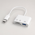 Cititor Carduri 4 în 1 USB-C pentru Telefon, Laptop și Cameră Foto